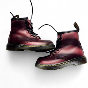 Dr. Martens Kids Burgundy Lace-Up Boots